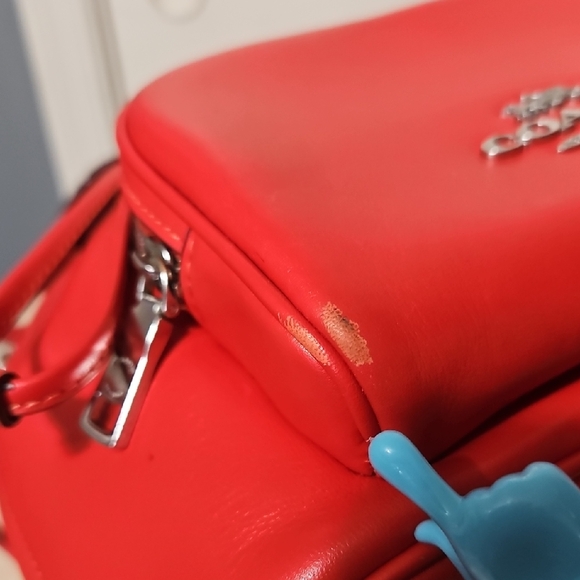 Coach Red Leather Drawstring Backpack - Picture 9 of 14